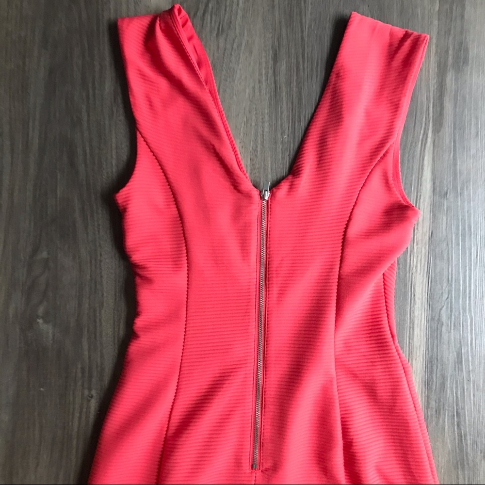 BOGO Express Gorgeous Coral Fitted Dress with Zipper - Picture 7 of 8